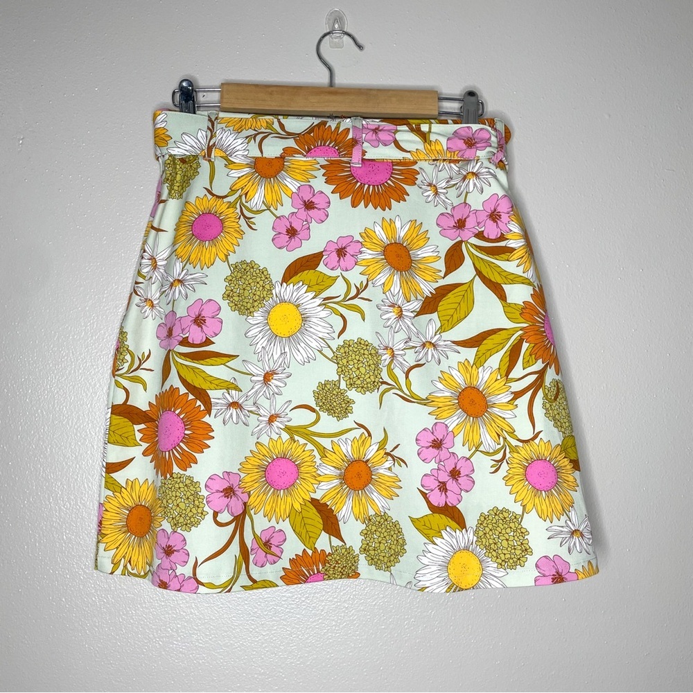 Spartina 449 Floral Midi Skirt in Cream, Pink & Yellow - Picture 6 of 9